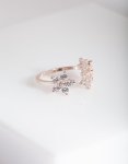 Rose Gold Cubic Zirconia Flower Ring - M l
