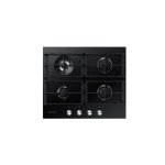 Samsung 60 Cm 4 Burner Gas Hob With Cast Iron Grates Black Tempered Glass