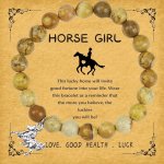 Natura L Beads Handcrafted Ladies Bracelet With "horse Girl" Blessing Card Vintage Elegant Style Horse Charm Bracelet Gift For F