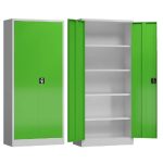 2-DOOR 4-SHELVE Stationery Cupboard Green