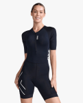 Women's Core Sleeved Trisuit Race-ready Tri Suit - Black White X- Large