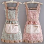 1PC Apron Waterproof & Oil-resistant Canvas Apron Floral Design Apron With Adjustable Strap Breathable Fabric Ideal For Chefs &