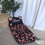 Nap Pad Travel Nap Pad Black With Flower