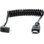 Coiled 11.8 To 17.7-INCH Right-angle Micro-hdmi To HDMI Cable ATOMCAB007