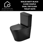 Wales Black Close Couple Dual Top Flush Toilet Suite