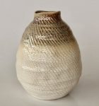 Cream & Brown Basket Weave Design Ceramic Vase 46X31CM