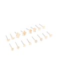 Goldair Gold Cross & Star Stud Earrings 8-PACK