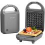 MINI Waffle Maker Non-stick Waffle Iron Small Breakfast Machine For Kinds Hash Browns Keto Snacks Gray Fast Heating 600W Amegat