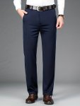 Classic Design Dress Pants Men's Formal Solid Color Slightly Stretch Dress Pants For Spring Summer Business Old Money Style