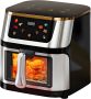 12L Digital Air Fryer Stainless Steel Visible Window Internal Light 8 Presets Touchscreen Nonstick Basket 360 Rapid Air Circulation 1400W Large Capacity