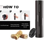 Electric Wine Opener With Foil Cutter Matte Black Bottle Opener Set
