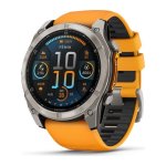 Garmin Fenix 8 - 51MM - Amoled Sapphire - Titanium With Spark Orange graphite Silicone Band