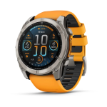 Garmin Fenix 8 - 51MM - Amoled Sapphire - Titanium With Spark Orange graphite Silicone Band