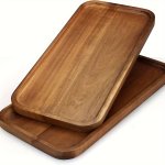 Versatile Wooden Serving Tray With Easy-carry Handle - Perfect For Snacks Drinks Sushi Steak Pizza Desserts & More - Ideal For B