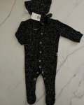 New Xoxo Black Polka Dot Onesie And Beanie Newborn