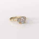 Radiant And Half Moon Lab Grown Diamonds Trilogy Ring - 1.5CT White Gold 18CT