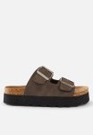 Cotton On Rex Flatform Buckle Slide - Choc Distressed