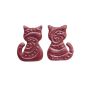 Blommie's Clay Earrings Kitten Kitty Stud Metallic Burgundy