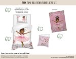Kids Duvet Set Dark Tone Ballerina Flower Girl