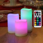 Wralwayslx Flameless Candles With Timer Color Changing LED Candles With Remote Control Battery Candles Outdoor And Indoor Home D