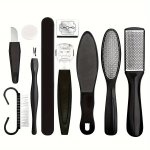 10PCS SET Foot Rasp Dead Skin Remover Manicure Tool Set Professional Nail Clippers Pedicure Kit Nail Art Tools Stainless Steel G