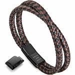 Murtoo Mens Bracelet Leather Braided Brown And Black Leather Bracelet For Men