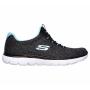 Skechers Women's Summits Fast Attraction Road Athleisure Shoes-black/turqoise - 3