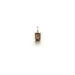Four Claw Emerald Cut Smokey Quartz Pendant Charm In Yellow Gold