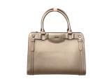 Elegant Two-tone Structured Satchel Handbag- Silver