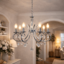 Everly Chrome And Crystal 6 Light Chandelier