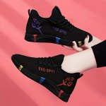 Women's Breathable Knit Sneakers Casual Lace Up Outdoor Shoes Comfortable Low Top Sport Shoes