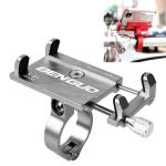 Motorcycle Handlebar Aluminum Alloy Phone Bracket Silver