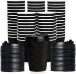 Disposable Ripple Paper Cups With Lids Paper Tumbler