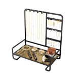 Ashcomonline Black Jewelry Organizer Aluminium Rack Shelf For Living Room & Bedroom