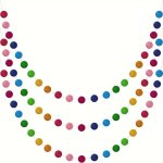 1PC Rainbow Felt Ball Garland Colorful Pom Pom Garland Handmade 20 Balls Felt Ball Garlands For Wall Christmas Tree Decoration