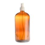 1 Litre Amber Glass Medical Round Bottle With Atomiser Spray - White 28 410