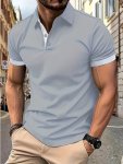 Breathable Regular Fit Golf Shirt Men's Casual V-neck T-Shirt Short Sleeve For Summer Men's Clothing
