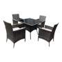 Smte -contour Outdoor 4 Piece Rattan Patio Furniture Set Black With Keychain