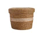 H&s Basket Cattail W lid Med
