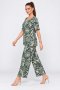 Ladies 2 Piece Printed Short Sleeve Slack Suit