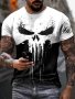 Stylish Men's T-Shirt With Black And White 3D Printed Short Sleeves For Summer Sports Top