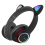 L450 - Wireless Cat Ear Design Headset With LED Lighting - Black