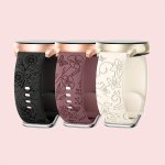 3 Packs Flower Engraved Bands Compatible With Galaxy Watch 6 5 4 Band 40MM 44MM Galaxy Watch 5 Pro 45MM Galaxy Active 2 For Gala