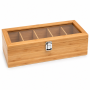 Bamboo Tea Box Wooden Tea Box With Glass Lid - Natural