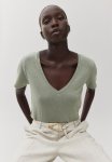 Linen-blend T-Shirt - Green