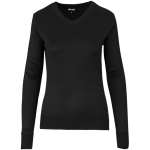 Ladies Long Sleeve Peru V-neck Jersey Black