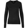 Ladies Long Sleeve Peru V-neck Jersey Black