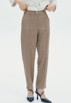 Tapered Tailored Trousers - Dark Beige