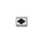Composable Classic Link Black Rhombus In Silver And Enamel