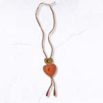 Giant Heart And Ball Necklace - Tan Free